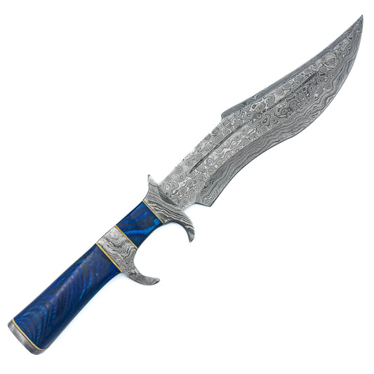 Custom Handmade Damascus 16" bowie knife