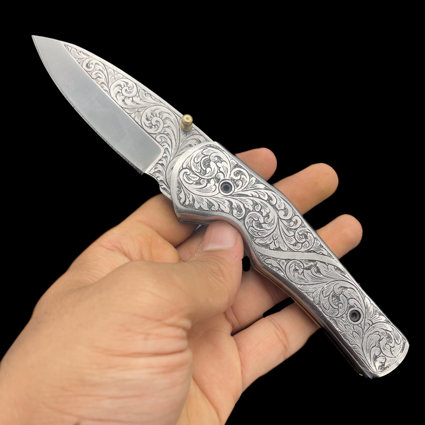 Custom Handmade Engraved Pocket Knife